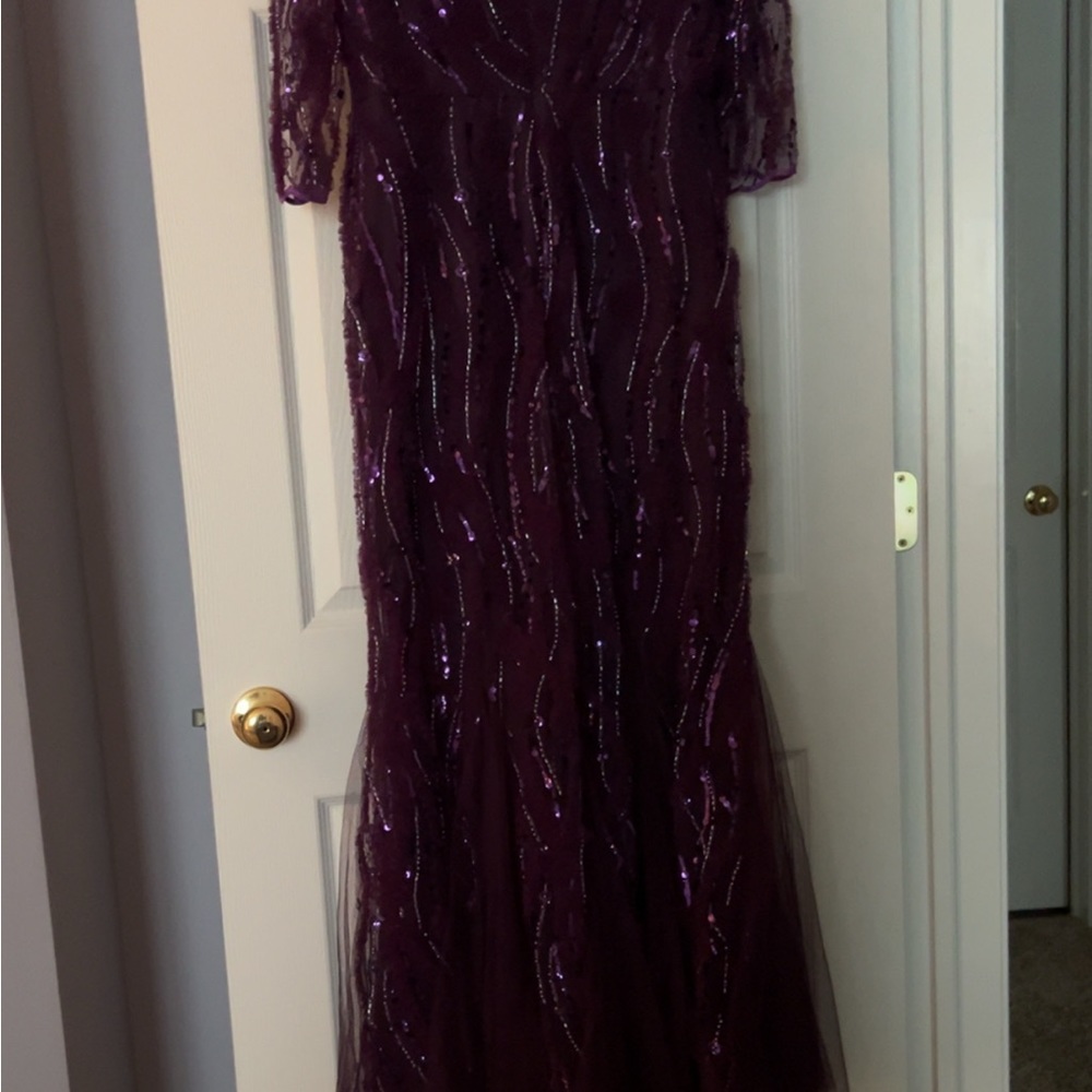 Elegant Purple  Jade Couture Sequin Gown